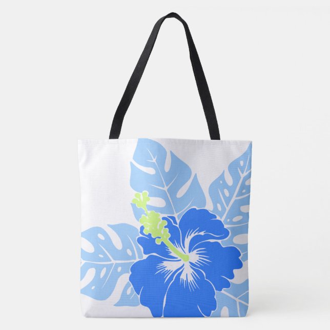 Bolsa Tote Reversible havaiano BeachBag do hibiscus da praia (Frente)