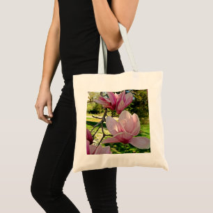 Bolsa Tote Reversível, Magnolia Rosa Nome Floral Tote Bag