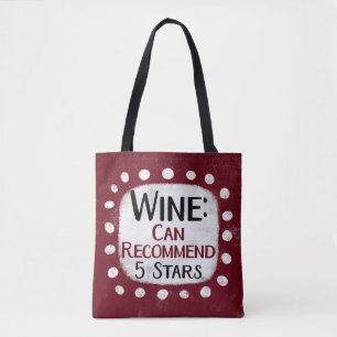 Bolsa Tote Revisão do Vinho 5 Estrelas Saco de Toque