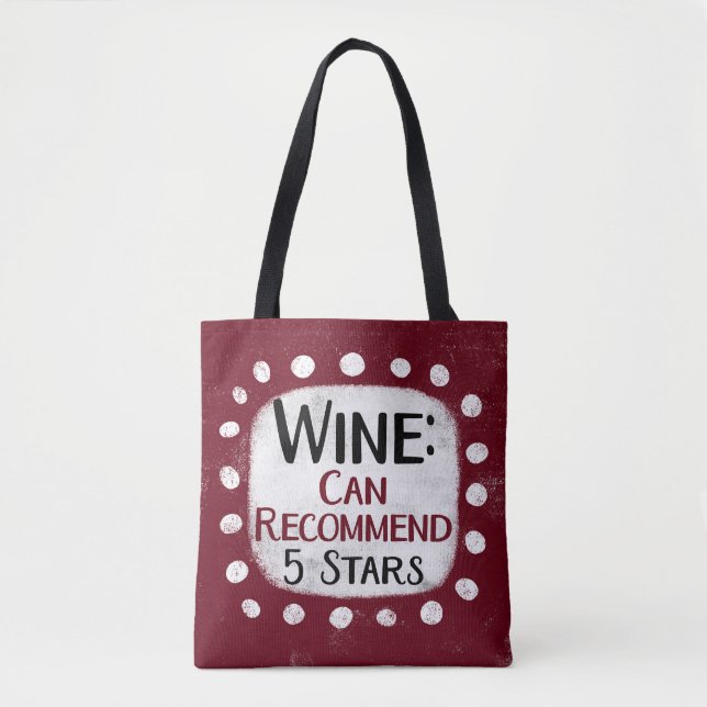 Bolsa Tote Revisão do Vinho 5 Estrelas Saco de Toque (Frente)