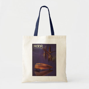 Bolsa Tote Revista Vintage Motor Cover, Carro de Cidade Futur