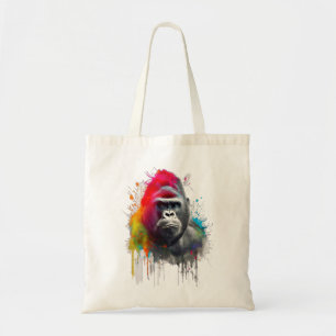 Bolsa Tote Rey de la Selva: Majestuoso Gorila Espalda Platead
