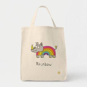 Bolsa Tote Rhino Rainbow Funny Kids