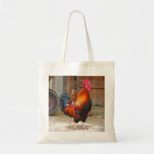 Bolsa Tote Rhode Island Red Rooster Crowing em Barnyard