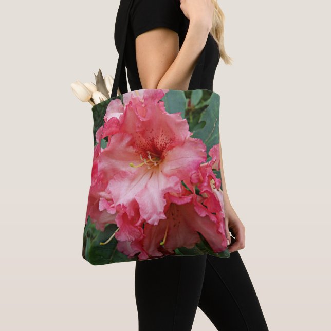 Bolsa Tote Rhododendron Bloom Rosa Floral (Close Up)