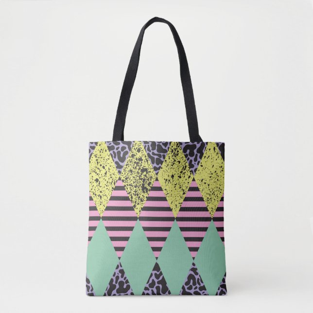 Bolsa Tote Rhombus Moderno: Estilo sem costura Abstrato. (Frente)