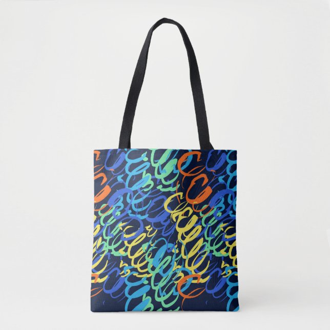 Bolsa Tote Rhythm & Color" Hand-Painted Abstract (Frente)