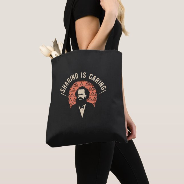 Bolsa Tote Ria com Karl Marx Memes - Compartilhar é Important (Close Up)