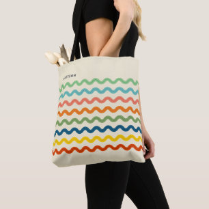 Bolsa Tote Ric Ric Rac Strips Retroativo com Nome