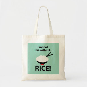 Bolsa Tote Rice Bowl Não Consigo Viver Sem Arroz