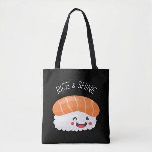 Bolsa Tote Rice e Shine Kawaii Sushi, saco de toques