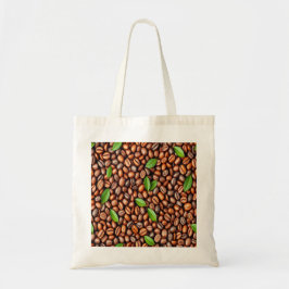 Bolsa Tote Rich Coffee Bean & Green Leaf Pattern Tote Bag - P