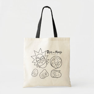 Bolsa Tote RICK E MORTY™ Padrão de Cabeça da Família Sm
