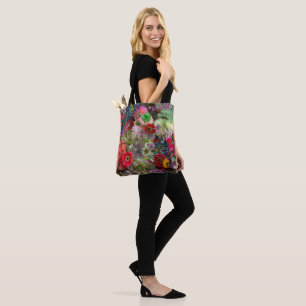 Bolsa Tote Rico Buquê Floral de Outono com Gerberas e Frutas