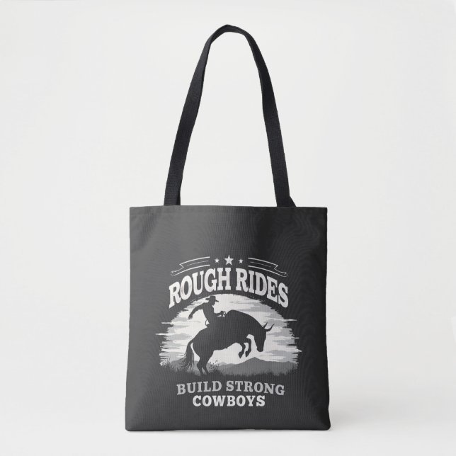 Bolsa Tote Rides Rough Construem Vaqueiros Fortes Oeste (Frente)