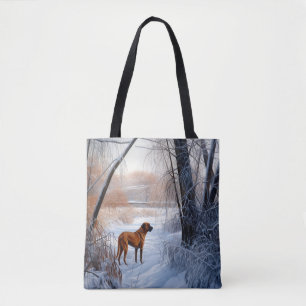 Bolsa Tote Ridgeback da Rodésia Deixou nevar o Natal