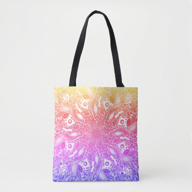 Bolsa Tote Rinbow ombre mandala tobag (Frente)