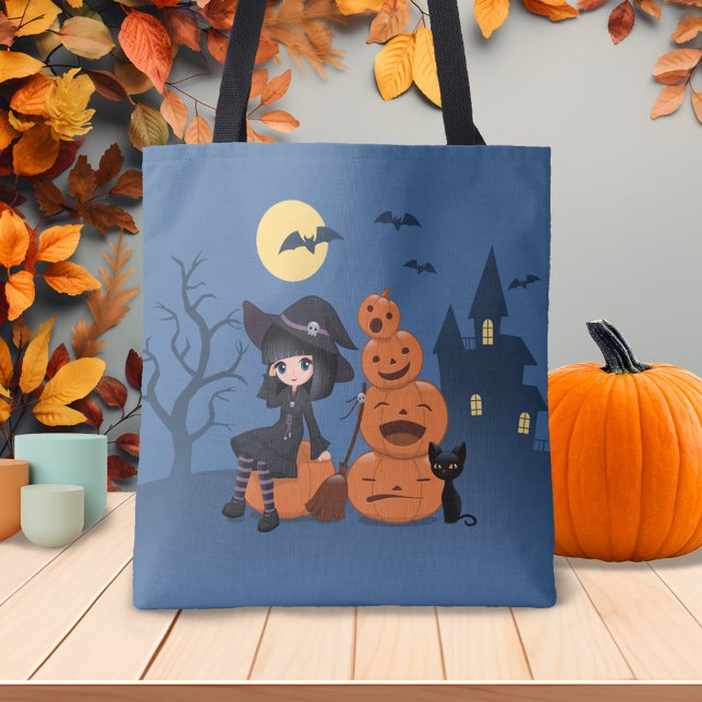 Bolsa Tote Rindo de abóbora do Halloween (Criador carregado)