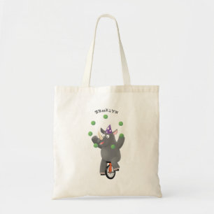 Bolsa Tote Rinoceronte giro e engraçado fazendo malabarismo e