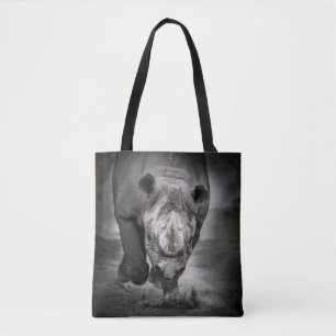 Bolsa Tote Rinocerontes Correntes: Retrato Animal Selvagem.