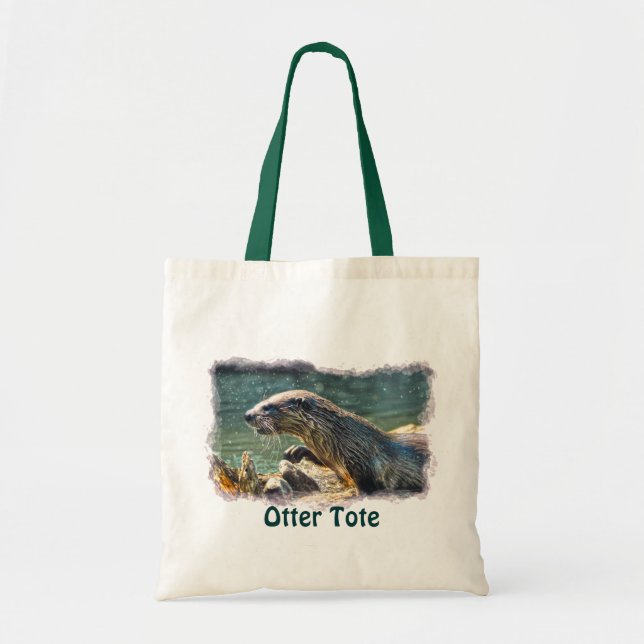 Bolsa Tote Rio Otter Animal-lover Foto da vida selvagem (Frente)
