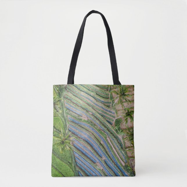 Bolsa Tote River between coconut trees painting (Frente)