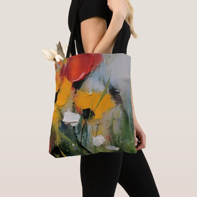 Bolsa Tote Riverside – Prado Abstrato Expressivo (Close Up)