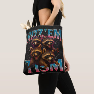Bolsa Tote Rizz Em Com O Tism Meme Autismo Guaxinim Engraçado