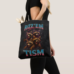Bolsa Tote Rizz Em Com O Tism Meme Autismo Guaxinim Engraçado