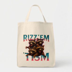 Bolsa Tote Rizz Em Com O Tism Meme Autismo Guaxinim Engraçado