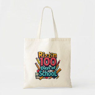 Bolsa Tote Rizzin 100 dias de escola Gen Alpha Engraçado