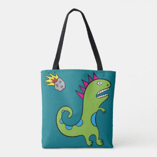 Bolsa Tote Roary o T-Rex - toda sobre - imprima a turquesa do