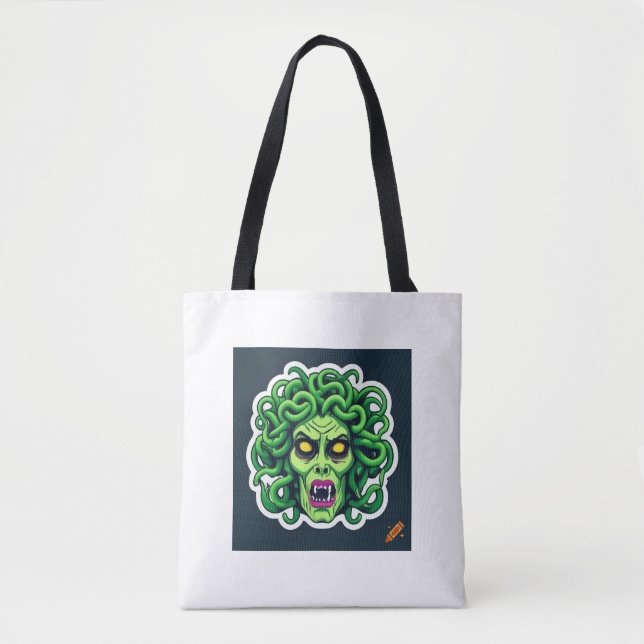 Bolsa Tote "Rob Zombie Medusa: Saco Design Edgy" (Frente)