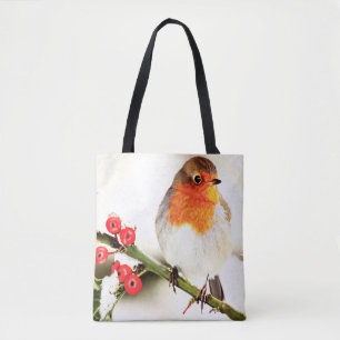 Bolsa Tote Robin Americano na neve do inverno