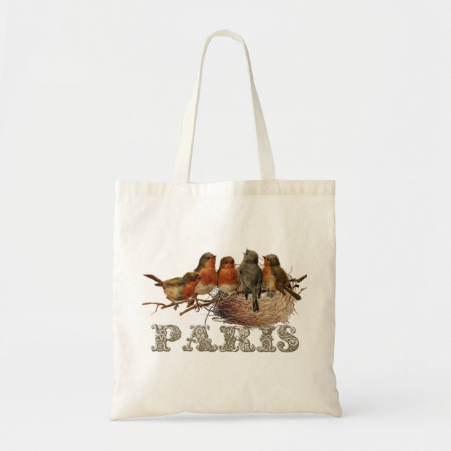 Bolsa Tote Robin Birds Nest Paris França (Frente)