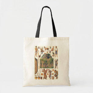Bolsa Tote Robinson Crusoe, Brinquedos de papel vintage vitor