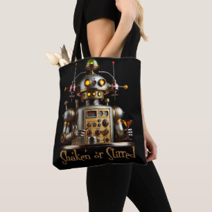 Bolsa Tote Robô Barman Futurista "Agitado ou Mexido"