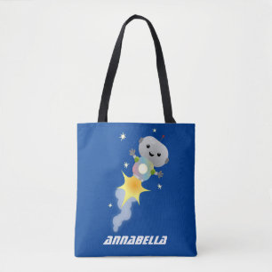 Bolsa Tote Robô bonito voando em ilustração de desenho animad