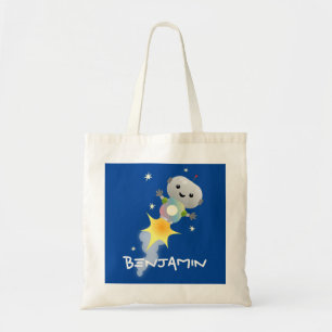 Bolsa Tote Robô bonito voando na ilustração de desenhos an