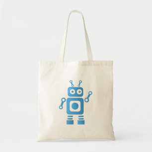 Bolsa Tote Robô Retroativo Azul
