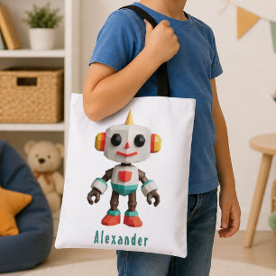 Bolsa Tote Robôs Kids Personalizáveis