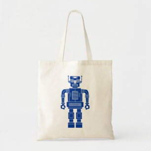 Bolsa Tote Robot 270620/04 - Marinho Blue and White Tote Bag