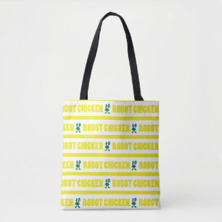 Bolsa Tote Robot Chicken Stripe Pattern