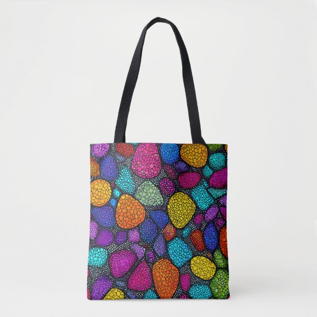 Bolsa Tote Rochas coloridas abstratas (Frente)