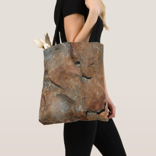 Bolsa Tote Rochas de granito cinza e dourado na natureza 