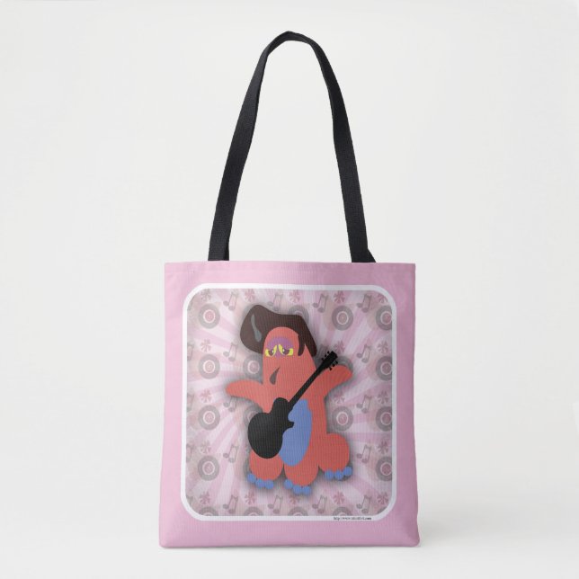 Bolsa Tote Rock Roll Monster - Arte em Personagem de desenho  (Frente)