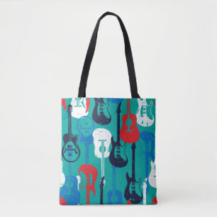 Bolsa Tote Rock Star: Padrão Grunge do Violão