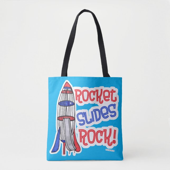 Bolsa Tote Rocket Slides Rock Fun Playground Homenagem (Frente)