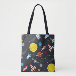 Bolsa Tote Rocket space globe solar system and planet cosmos 