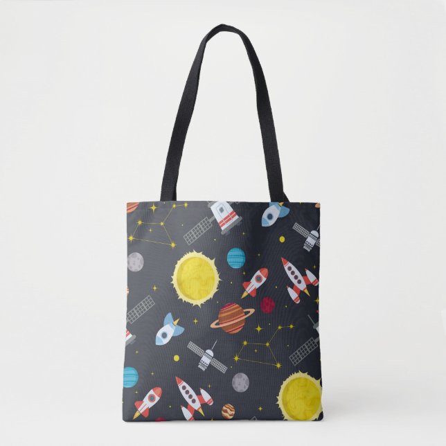 Bolsa Tote Rocket space globe solar system and planet cosmos  (Frente)